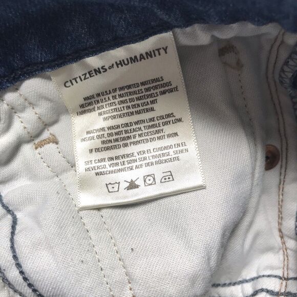 Citizens Of Humanity Olivia Crop 27 Blue Denim Jeans High Rise Slim Button Fly - Picture 10 of 14